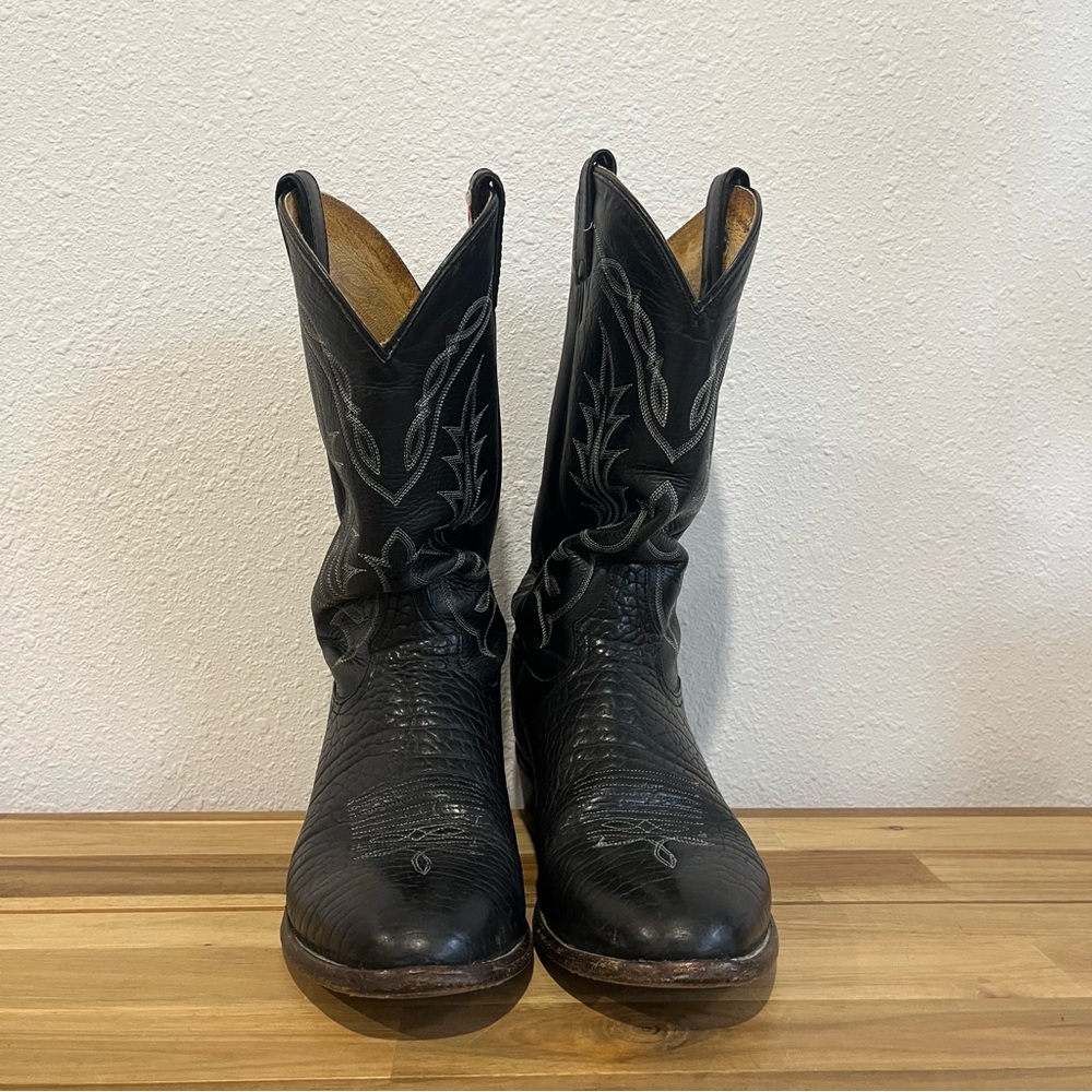 Tony Lama 2953 Black Leather Western Vaquero Cowboy Boots